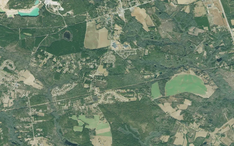 Aerial view centered on Hephzibah, Georgia