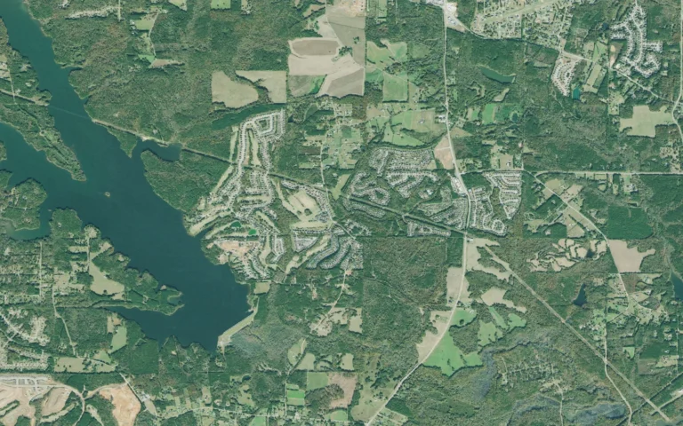 Aerial view centered on Heron Bay, Georgia