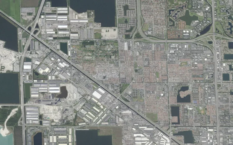 Aerial view centered on Hialeah Gardens, Florida