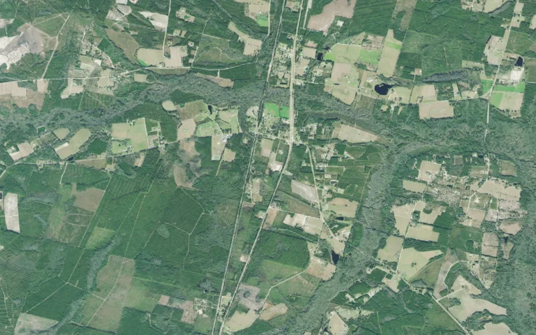 Aerial view centered on Hickox, Georgia