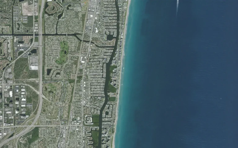 Aerial view centered on Highland Beach, Florida