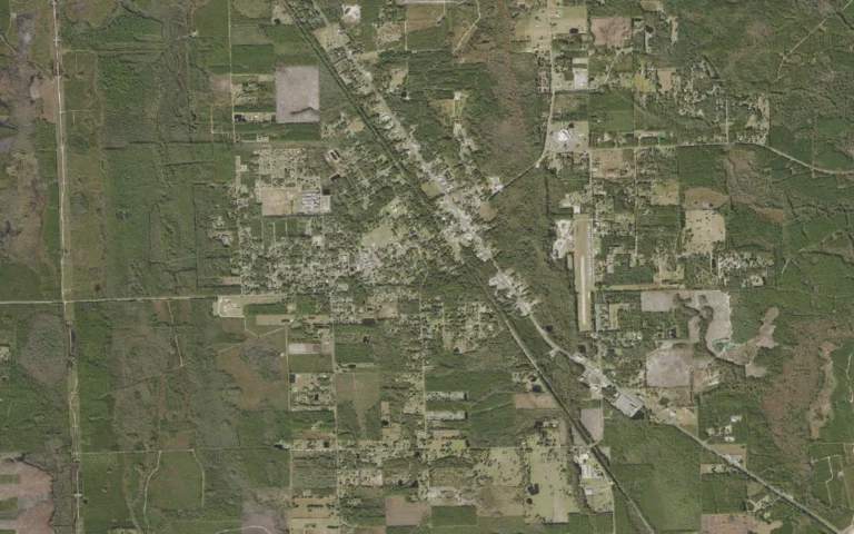Aerial view centered on Hilliard, Florida