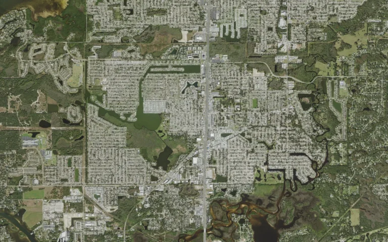 Aerial view centered on Holiday, Florida