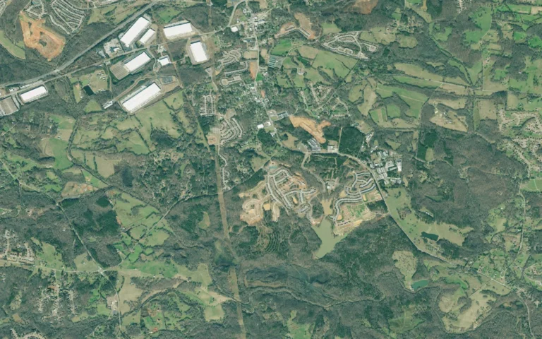 Aerial view centered on Hoschton, Georgia