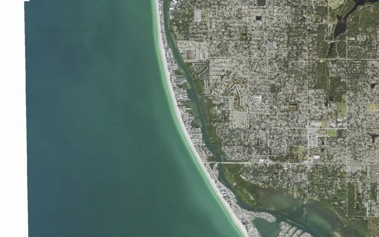 Aerial view centered on Indian Shores, Florida