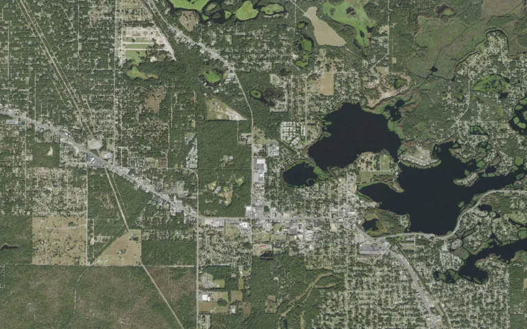 Aerial view centered on Inverness, Florida