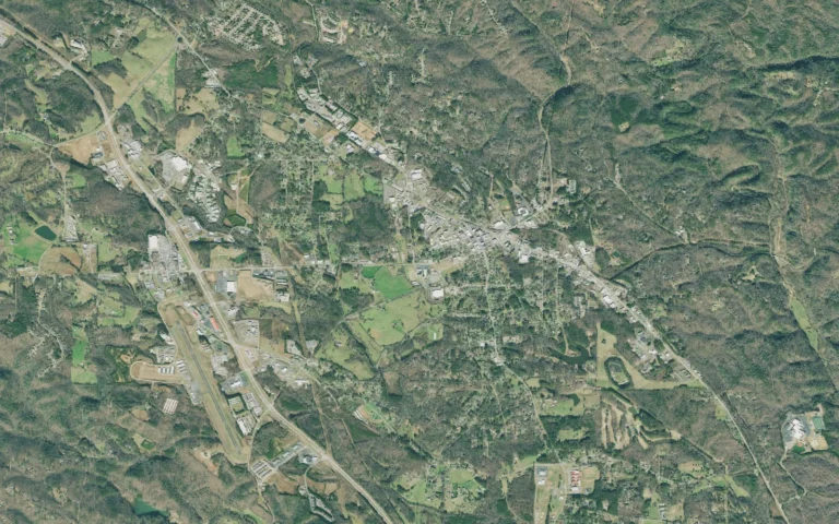 Aerial view centered on Jasper, Georgia