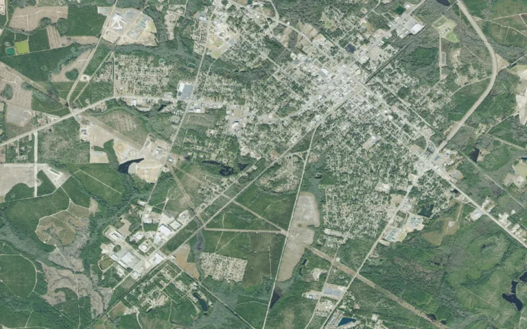 Aerial view centered on Jesup, Georgia