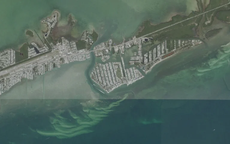 Aerial view centered on Key Colony Beach, Florida