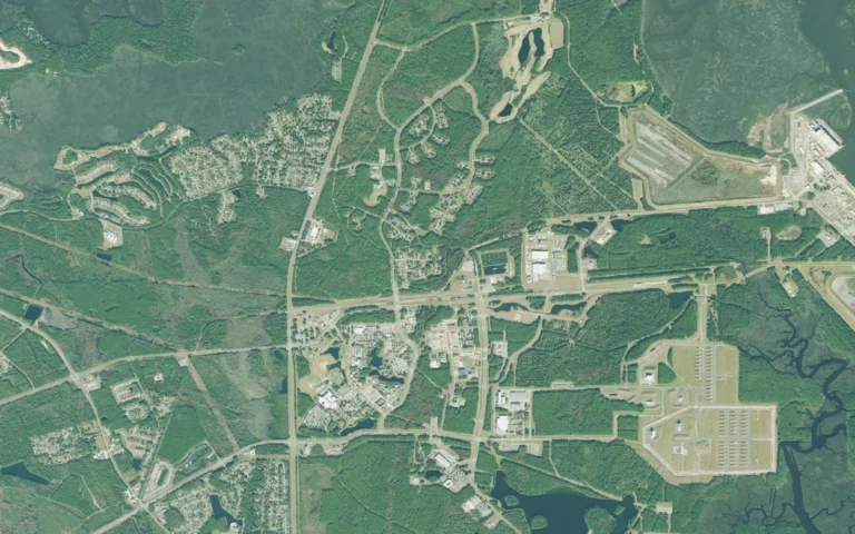 Aerial view centered on Kings Bay Base, Georgia