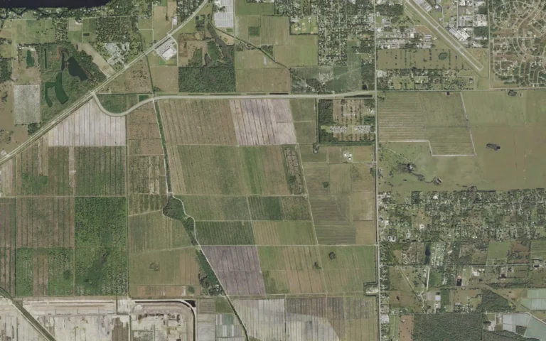Aerial view centered on LaBelle, Florida