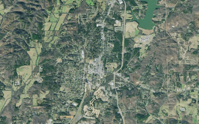Aerial view centered on LaFayette, Georgia