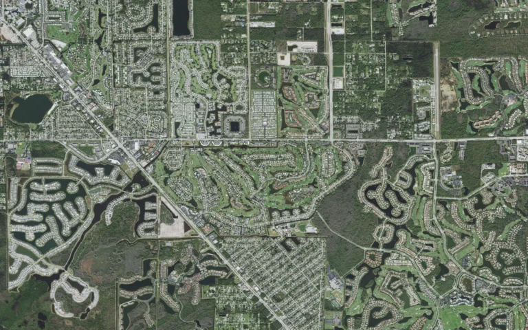 Aerial view centered on Lely, Florida
