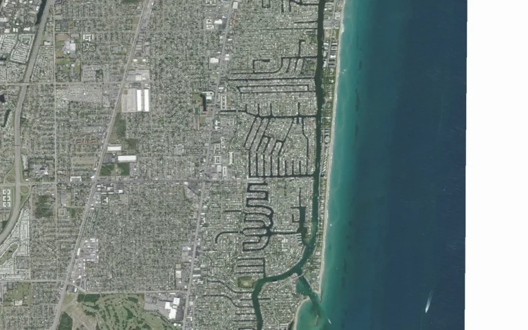 Aerial view centered on Lighthouse Point, Florida