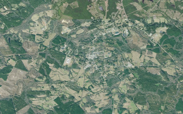 Aerial view centered on Lincolnton, Georgia