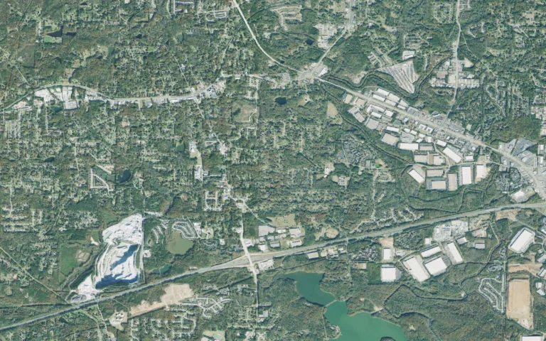 Aerial view centered on Lithia Springs, Georgia