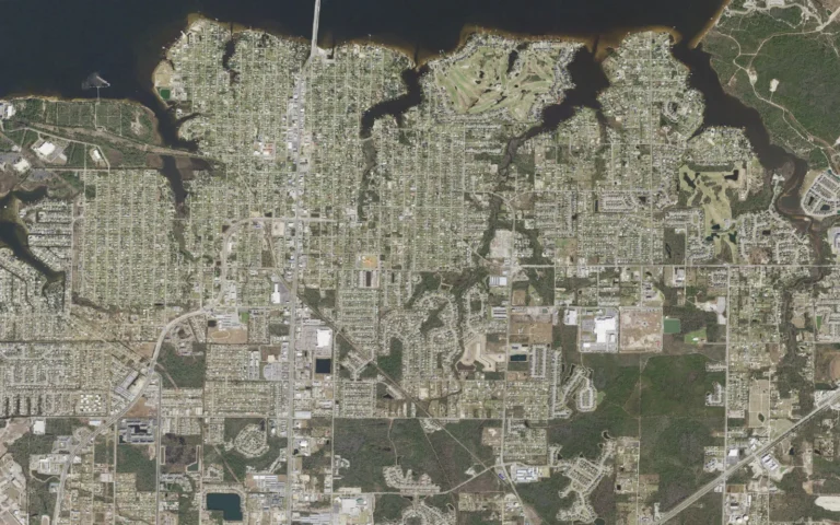 Aerial view centered on Lynn Haven, Florida