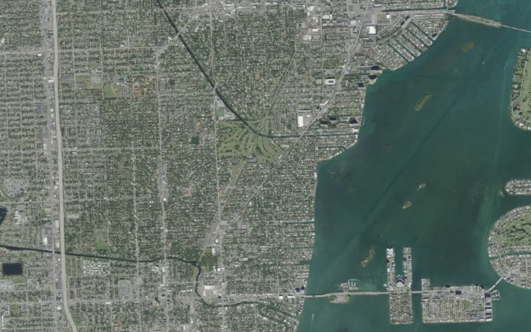 Aerial view centered on Miami Shores, Florida