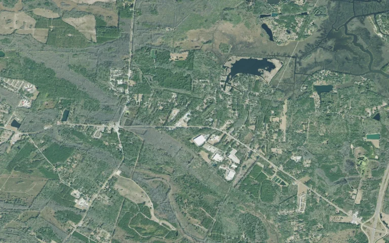 Aerial view centered on Midway, Georgia