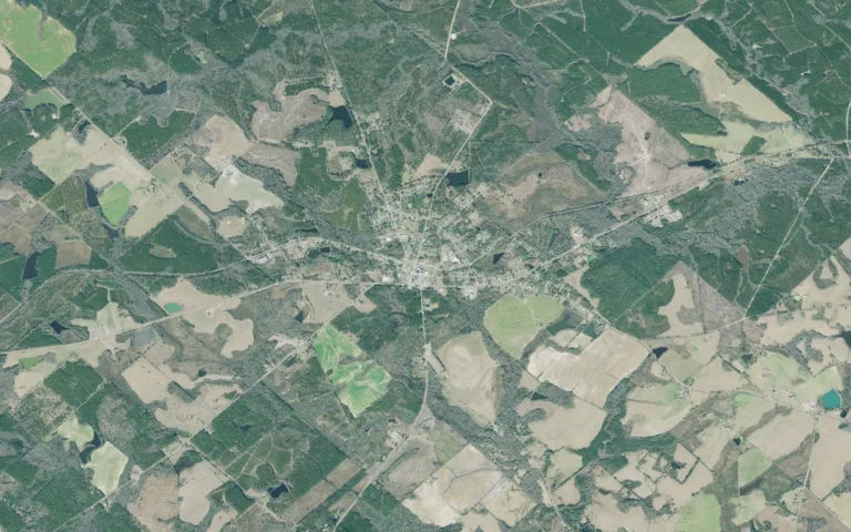 Aerial view centered on Milan, Georgia