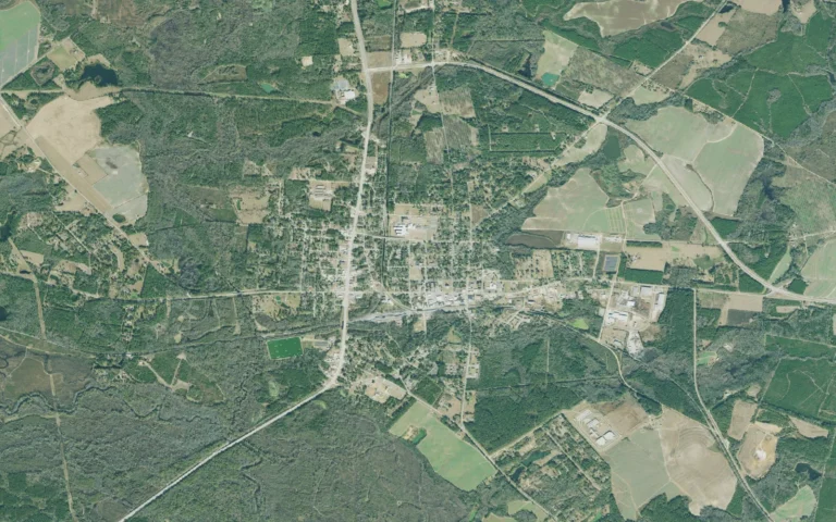Aerial view centered on Millen, Georgia