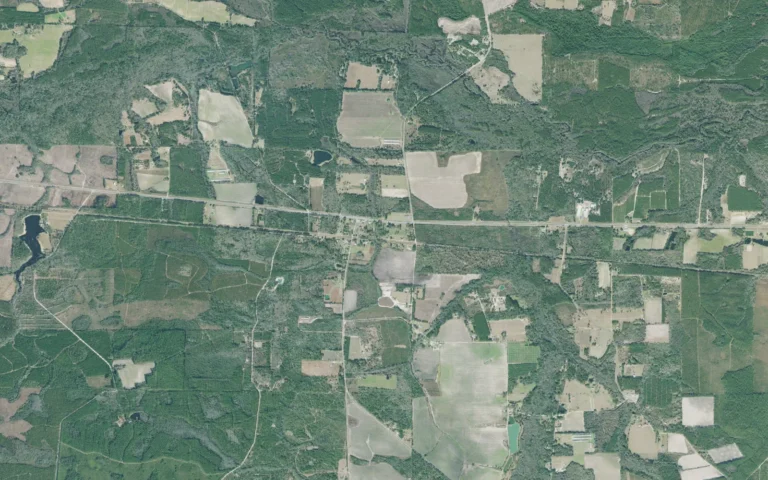 Aerial view centered on Millwood, Georgia