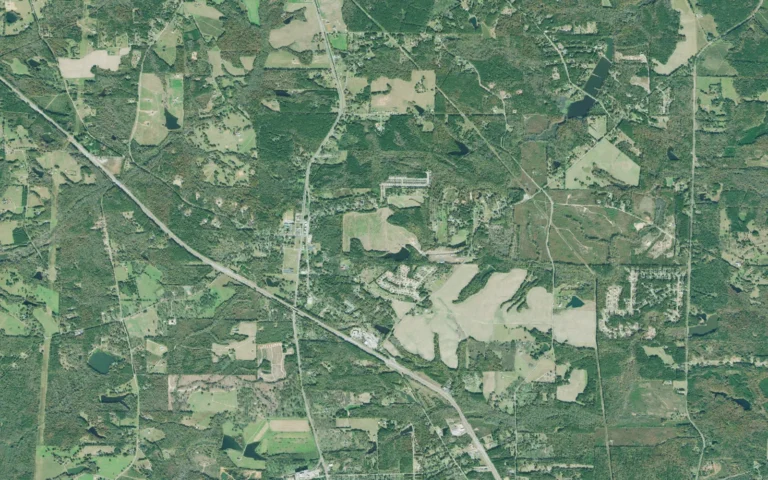Aerial view centered on Milner, Georgia