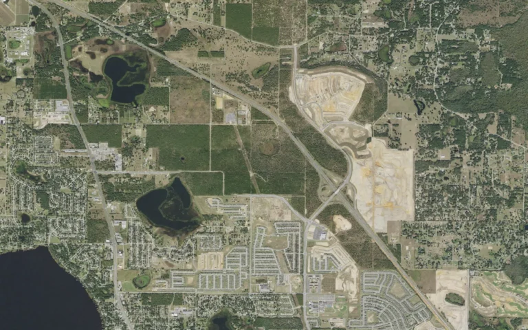Aerial view centered on Minneola, Florida