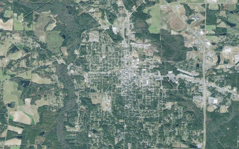 Aerial view centered on Moultrie, Georgia