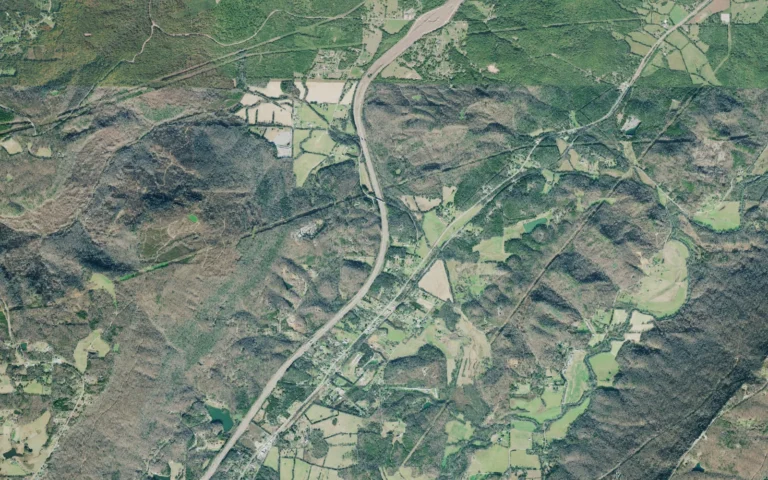 Aerial view centered on New England, Georgia
