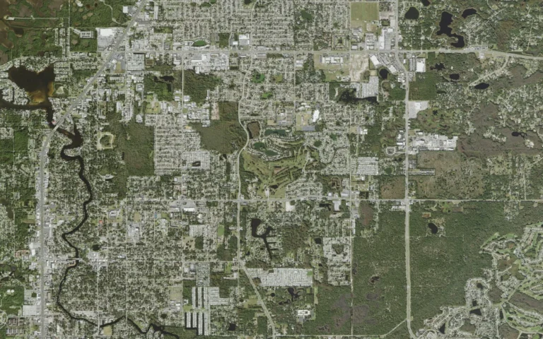 Aerial view centered on New Port Richey East, Florida