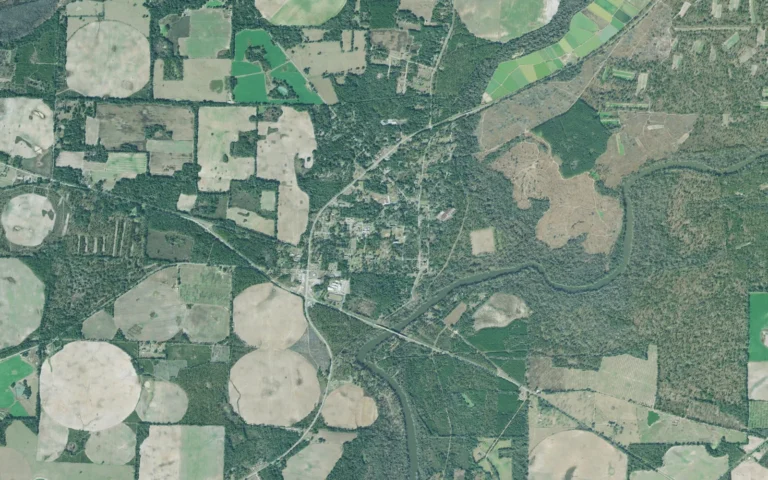 Aerial view centered on Newton, Georgia