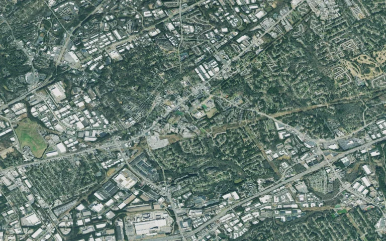 Aerial view centered on Norcross, Georgia
