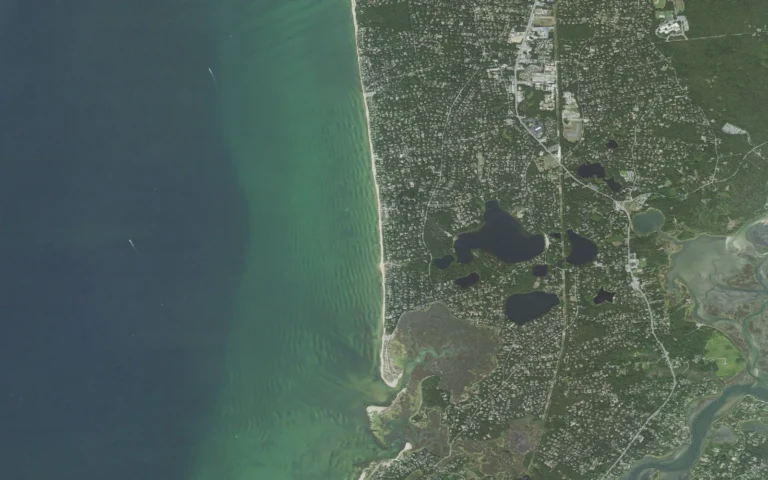 Aerial view centered on North Eastham, Massachusetts