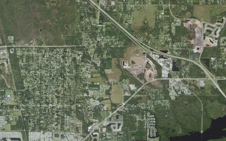 Aerial view centered on North Fort Myers, Florida