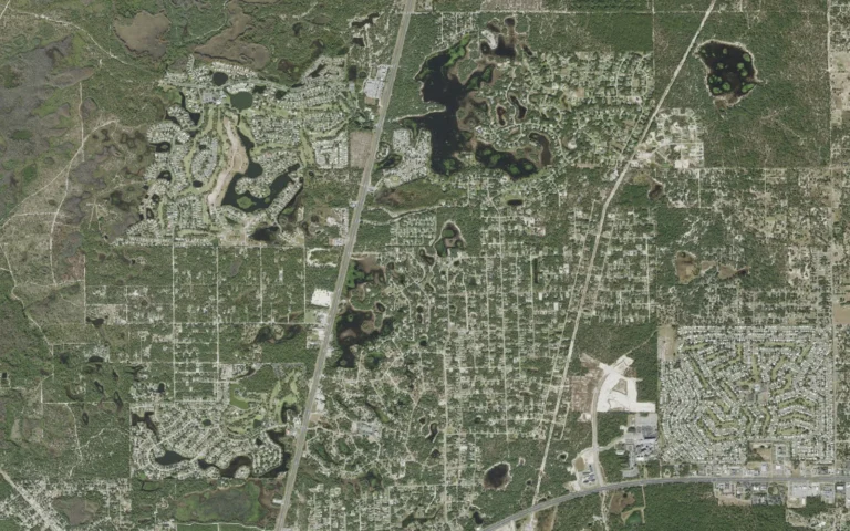 Aerial view centered on North Weeki Wachee, Florida