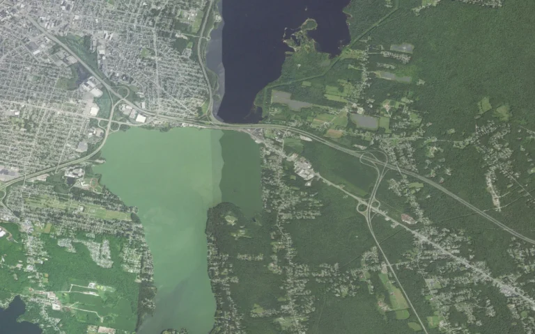 Aerial view centered on North Westport, Massachusetts
