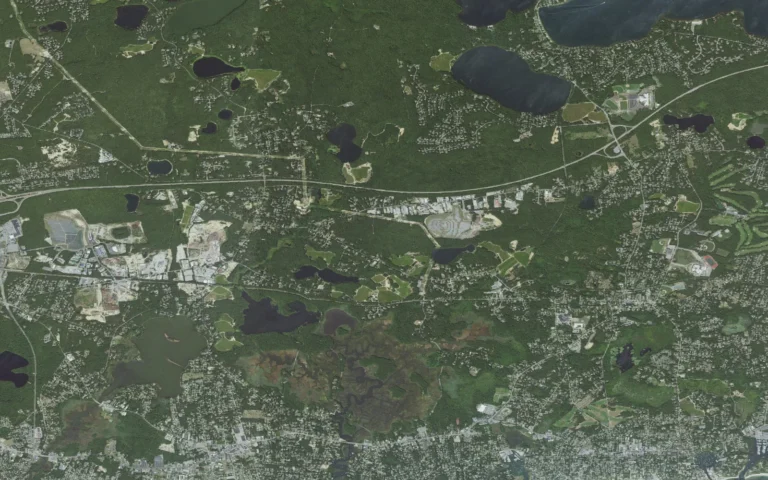 Aerial view centered on Northwest Harwich, Massachusetts