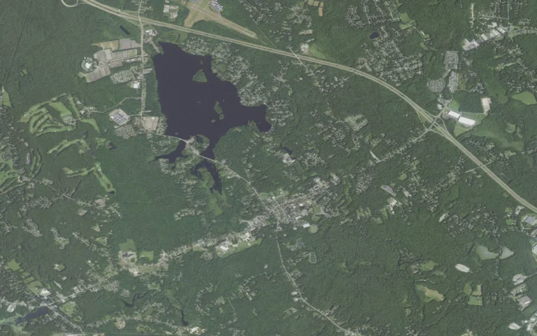 Aerial view centered on Norton Center, Massachusetts