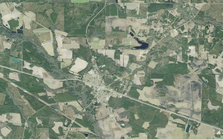 Aerial view centered on Odum, Georgia