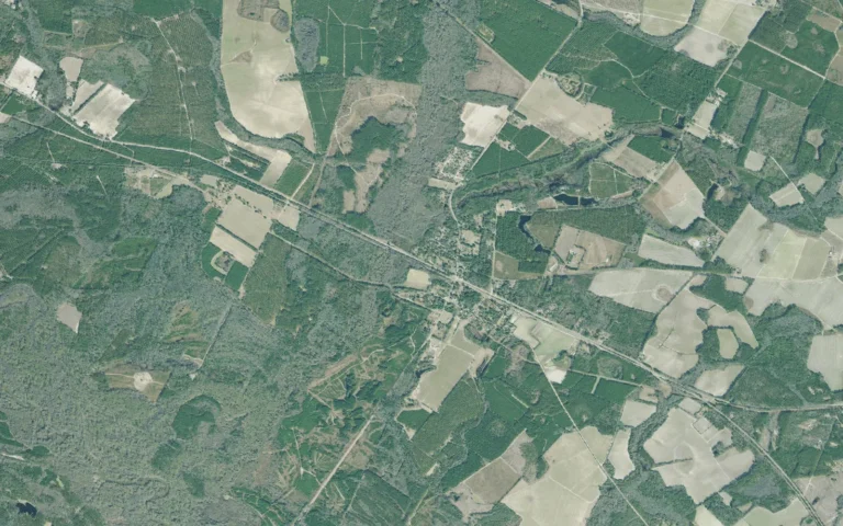 Aerial view centered on Oliver, Georgia