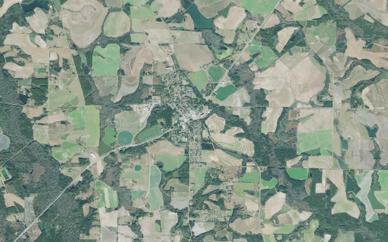 Aerial view centered on Omega, Georgia
