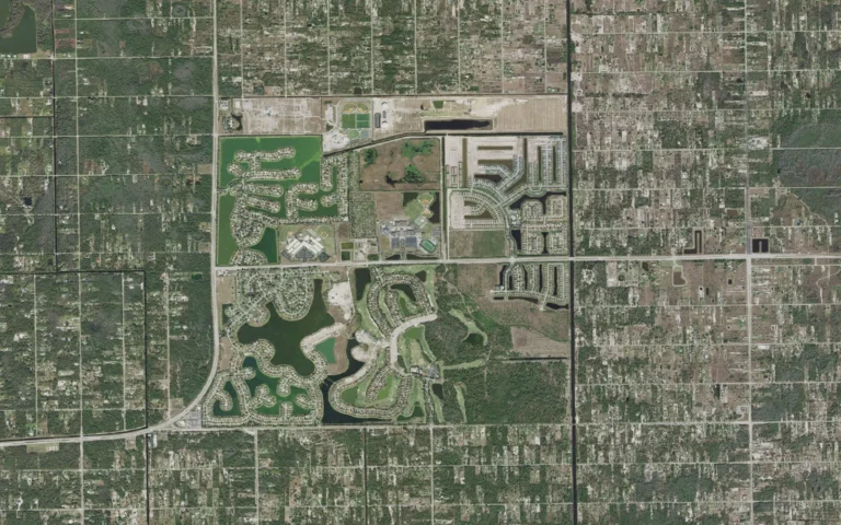 Aerial view centered on Orangetree, Florida