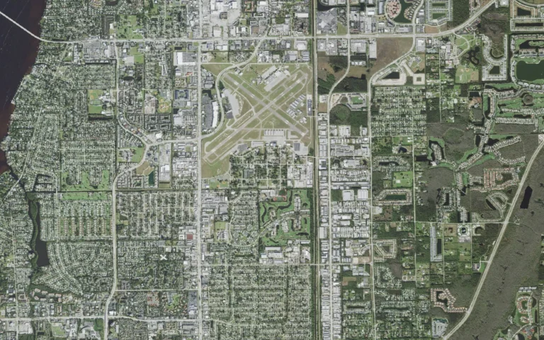 Aerial view centered on Page Park, Florida