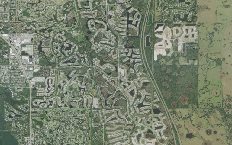 Aerial view centered on Palmer Ranch, Florida