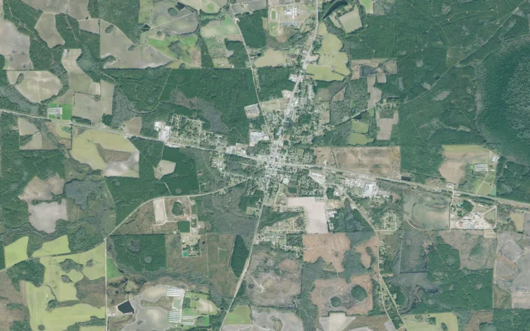 Aerial view centered on Pearson, Georgia