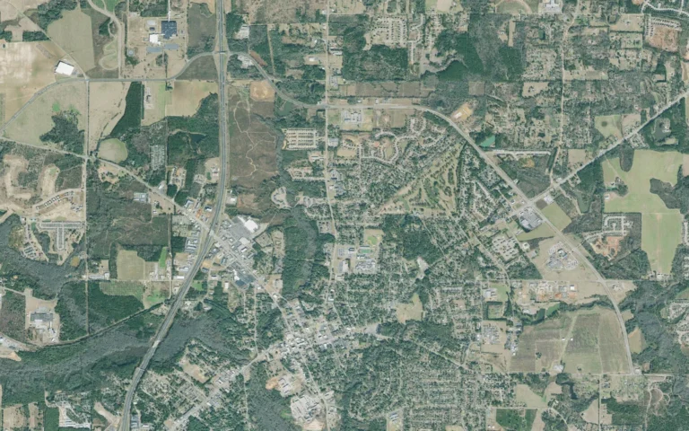 Aerial view centered on Perry, Georgia