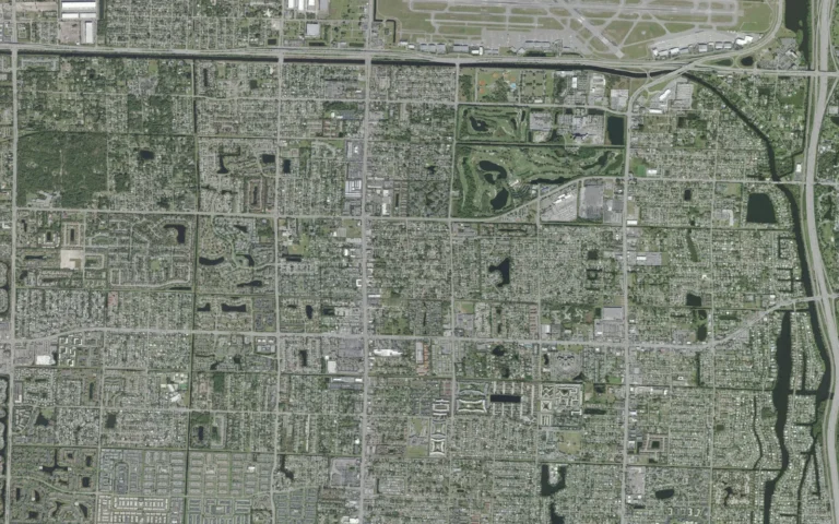 Aerial view centered on Pine Air, Florida