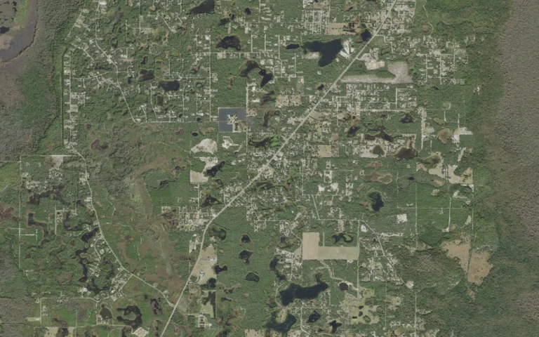 Aerial view centered on Pine Lakes, Florida