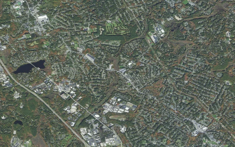 Aerial view centered on Pinehurst, Massachusetts